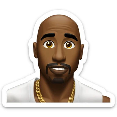 2pac haciendo el símbolo de west side sticker