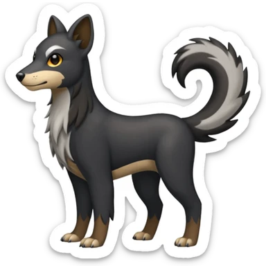 Houndour-Electrike-Fakémon-hybrid-creature (full body)  sticker