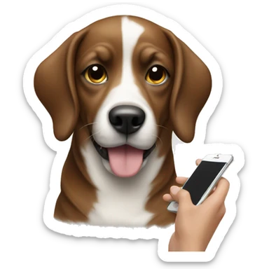 dog with iPhone sticker