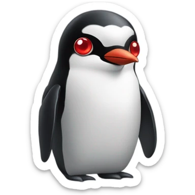 blockhead penguin with red eyes sticker