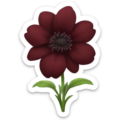 Dark red flower sticker