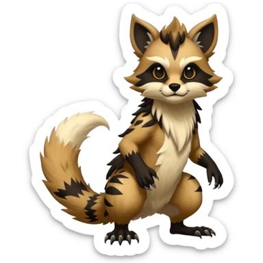Cool badass furry fantasy-Vernid-creature by LiLaiRa (full body) sticker