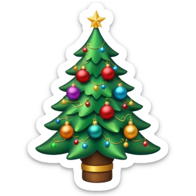 Lit Xmas tree sticker
