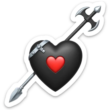Corazón negro con una flecha sticker