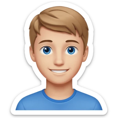 niño guapo adolescente de ojos azules sonriendo enamorado sticker