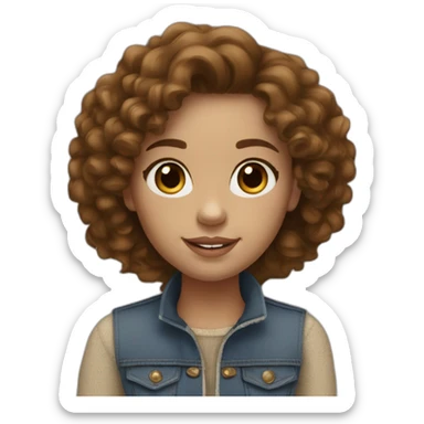 pale girl with curly brown hair wearing ugg boots and jeans sticker