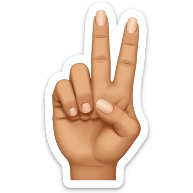 top part of middle finger bent sticker