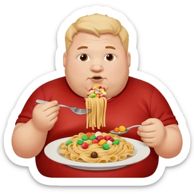 fatman who loves carbs and cholodae and candies sticker