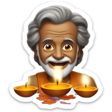 rajinikanth celebrating Diwali sticker
