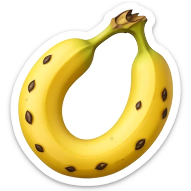 Not peeled banana sticker