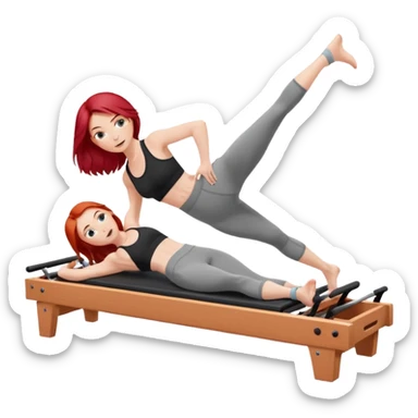 Pilates + red hair + white girl + reformer sticker