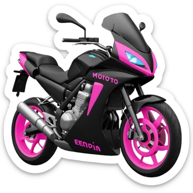 moto sportiva con scritta nera e solo avanti rosa fluorescente  sticker
