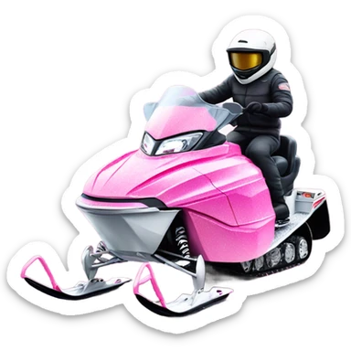 Pink ombre snowmobile with glitter sticker