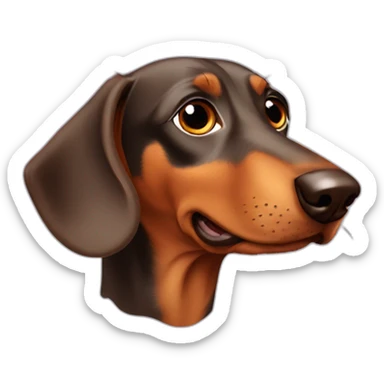 Dog head reality dachshund Looks to the left side sticker