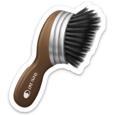 hair brush with horse head sticker