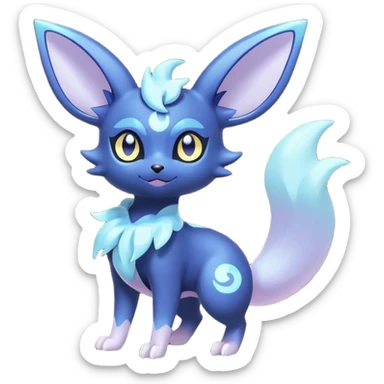 Shiny pastel Nebulae Noibat-Meowstic-Umbreon-Fakémon-hybrid-creature (full body)  sticker