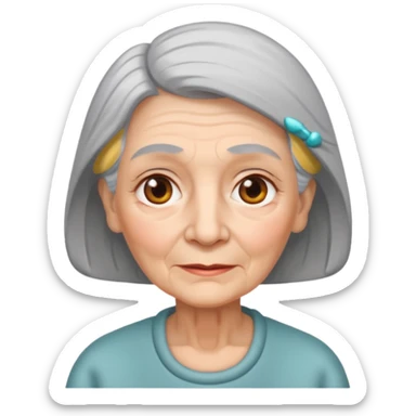 Old lady with my picture sticker