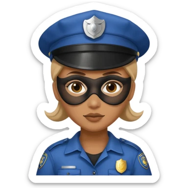 thief with police hat, thief mask,prison dress. sticker