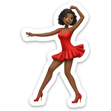 salsa dance girl with red dress and heels and dance Parter sticker