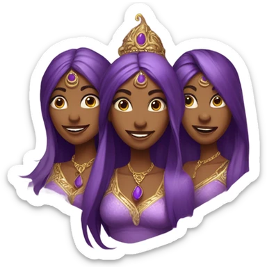 3.5/5 purple female genies sticker