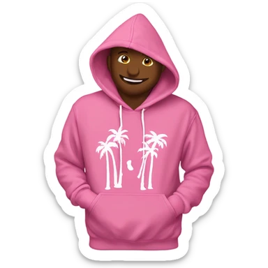 Pink puff palm hoodie  sticker