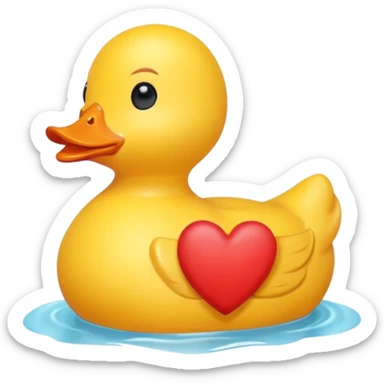 rubber duck heart sticker