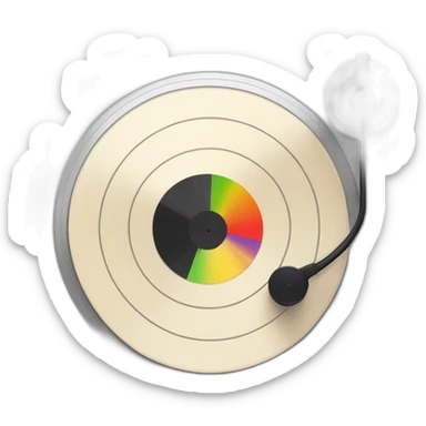  Vinyl record with statistic apple'pie graph form sticker