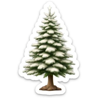 Realistic isolated off white fir christmas tree   sticker