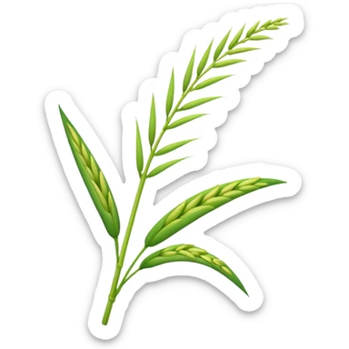 a single greenish rice stalk sticker