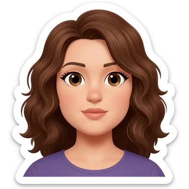 Plus size women  brown eyes ,brown wavey hair sticker