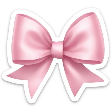 light pink ribbon bow sticker