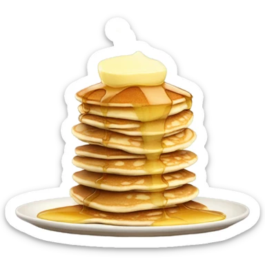 Pancake with butter and maple syrup sticker