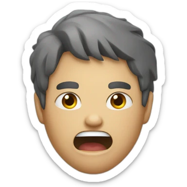 eyes closed while yelling angrily sticker