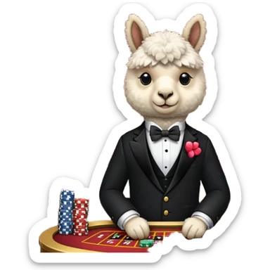Alpaca at the casino sticker