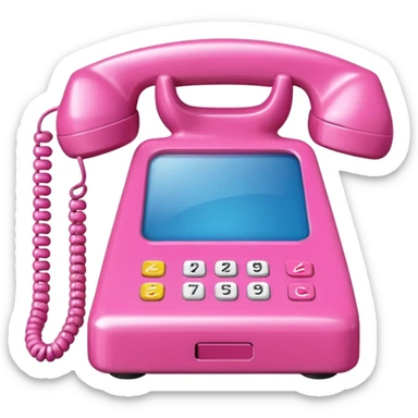 pink phone call \caller id bubble sticker
