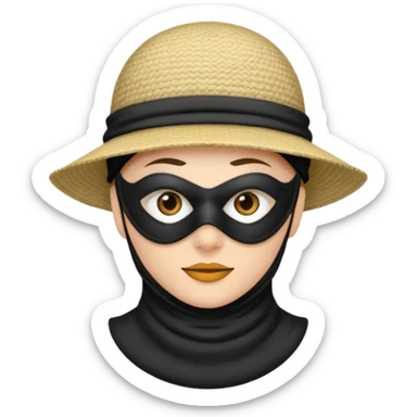 Cartoon-Räuber mit schwarzer Augenmaske, gestreiftem Shirt, schwarzer Mütze der sich von einem seil herunter lässt sticker