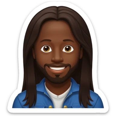 Wyclef Jean with dark brown long hair sticker