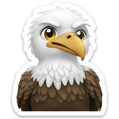 An eagle being a crybaby sticker