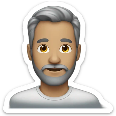 grey 45 year old man with a face beard sticker