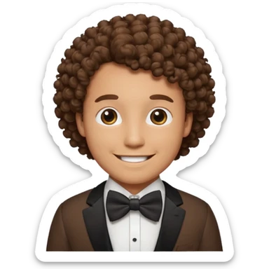 Curly-haired man wearing bow ties sticker