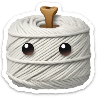 yarn thread cut by scissors sticker