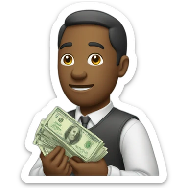 a money holding money sticker