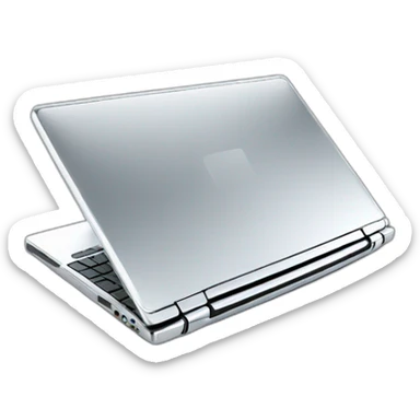 Full chrome plated solid color uncluttered laptop 3d sticker