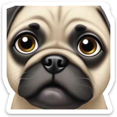 Baby pug with big blue eyes  sticker