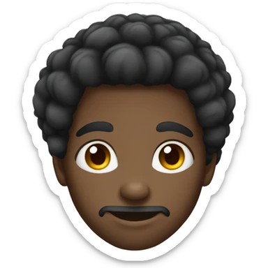 african male, afro puffs hairstyle sticker