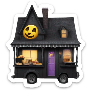 Reality Wednesday Addams haunted dream house on food truck  sticker