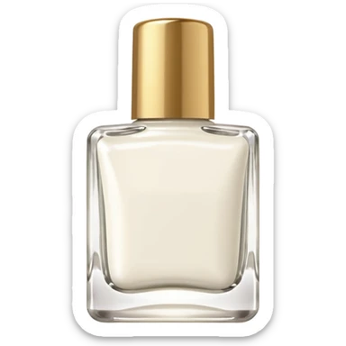 White nail polish in a square bottle with gold lid  sticker