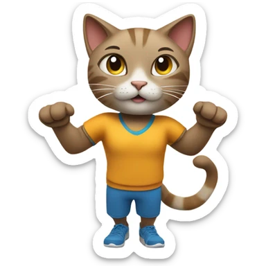 cat gym coach trainer  sticker