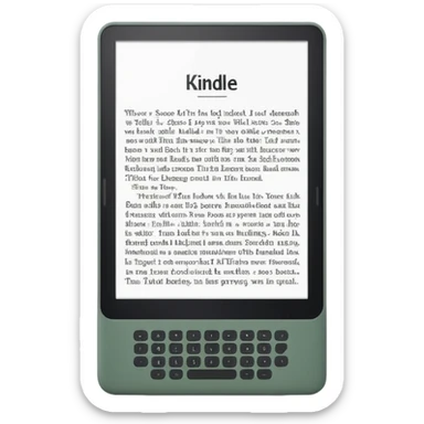 kindle e-reader with visible screen in sage green sticker