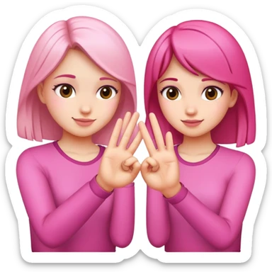 girls making a pinky promise  sticker